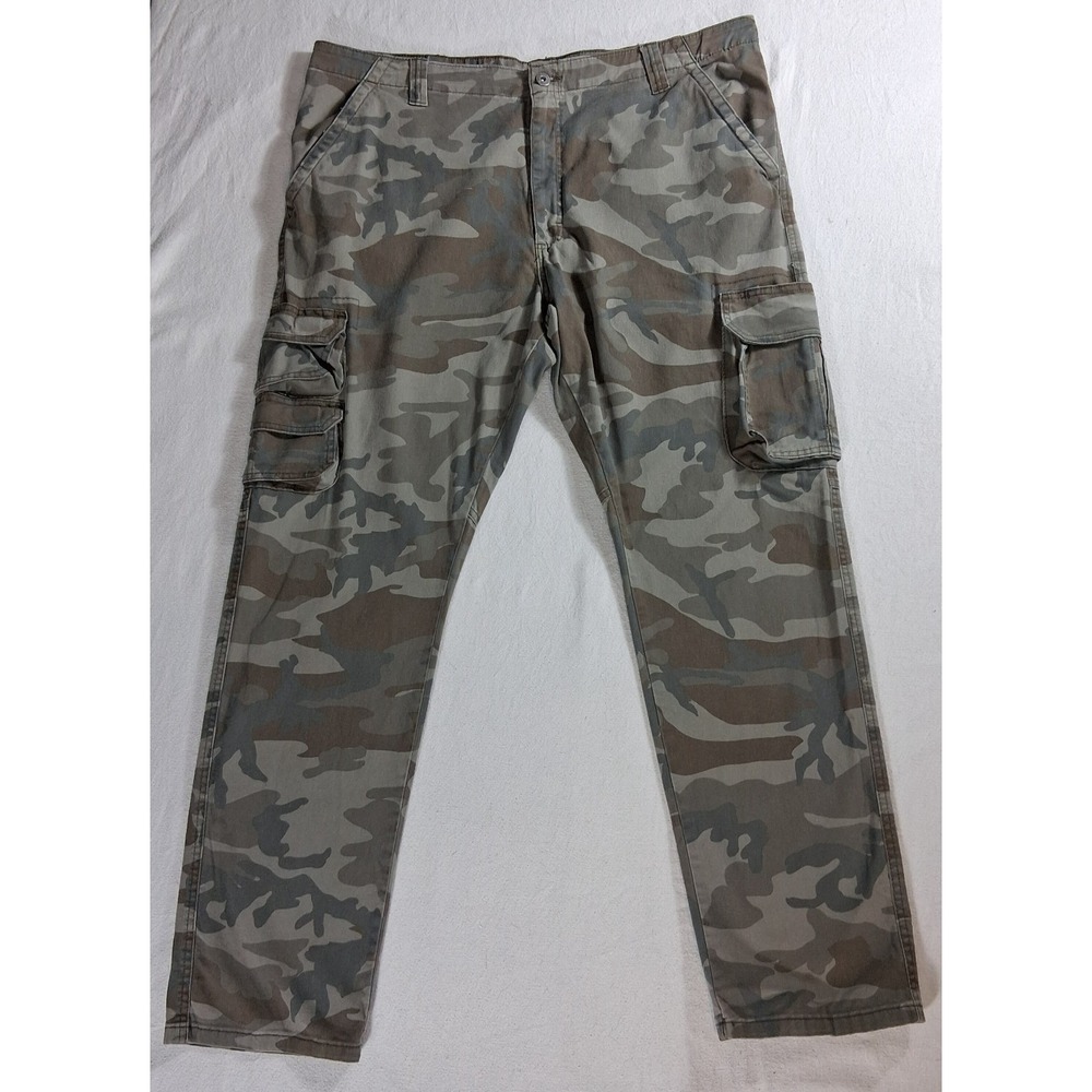 Wrangler Camo Cargo Pants Mens 40x32 Regular Taper Stretch Camouflage